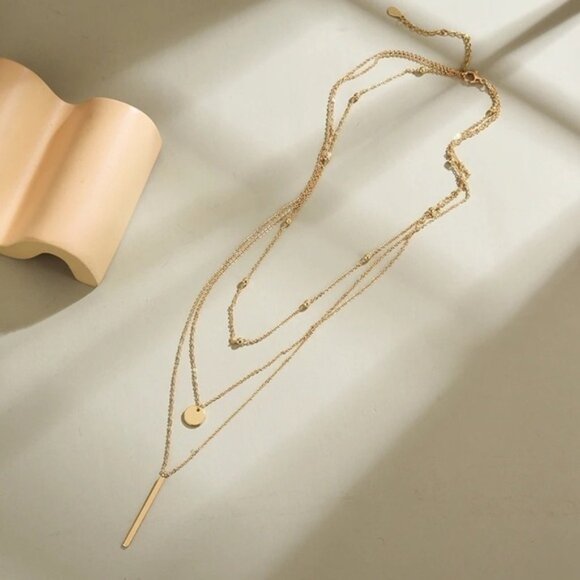 14K Gold filled Layering Bar Necklace - Picture 4 of 6